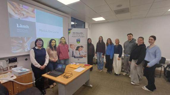 Làmh workshop, students and teacher, event, classroom